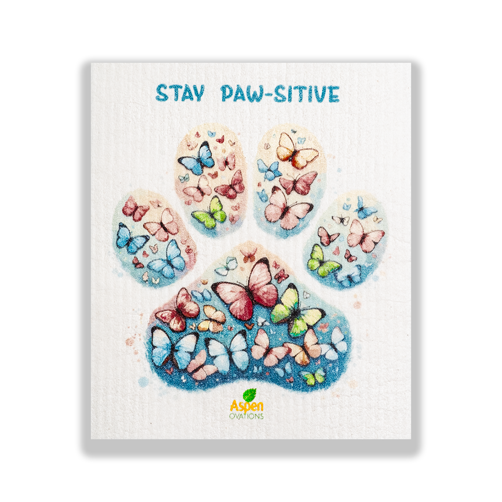 Dog Paw Paw-Sitive Set of 3 Swedish Dishcloth Eco-Friendly Reusable Swedish Dishcloth – Ultra-Absorbent, Eco-Friendly Kitchen Sponge Cloth for Cleaning, Washing Dishes & Replacing Paper Towels – Zero Waste, Sustainable Home Essential