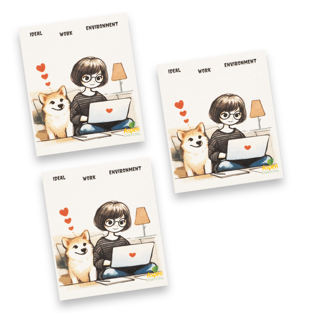 πΆ Dog Lover Set of 3 Swedish Dishcloth β Work From Home Kitchen Sponge, Eco-Friendly Cleaning Cloth, Reusable Towel, Cute Pet-Themed Gift for Dog Moms & Remote Workers π»β