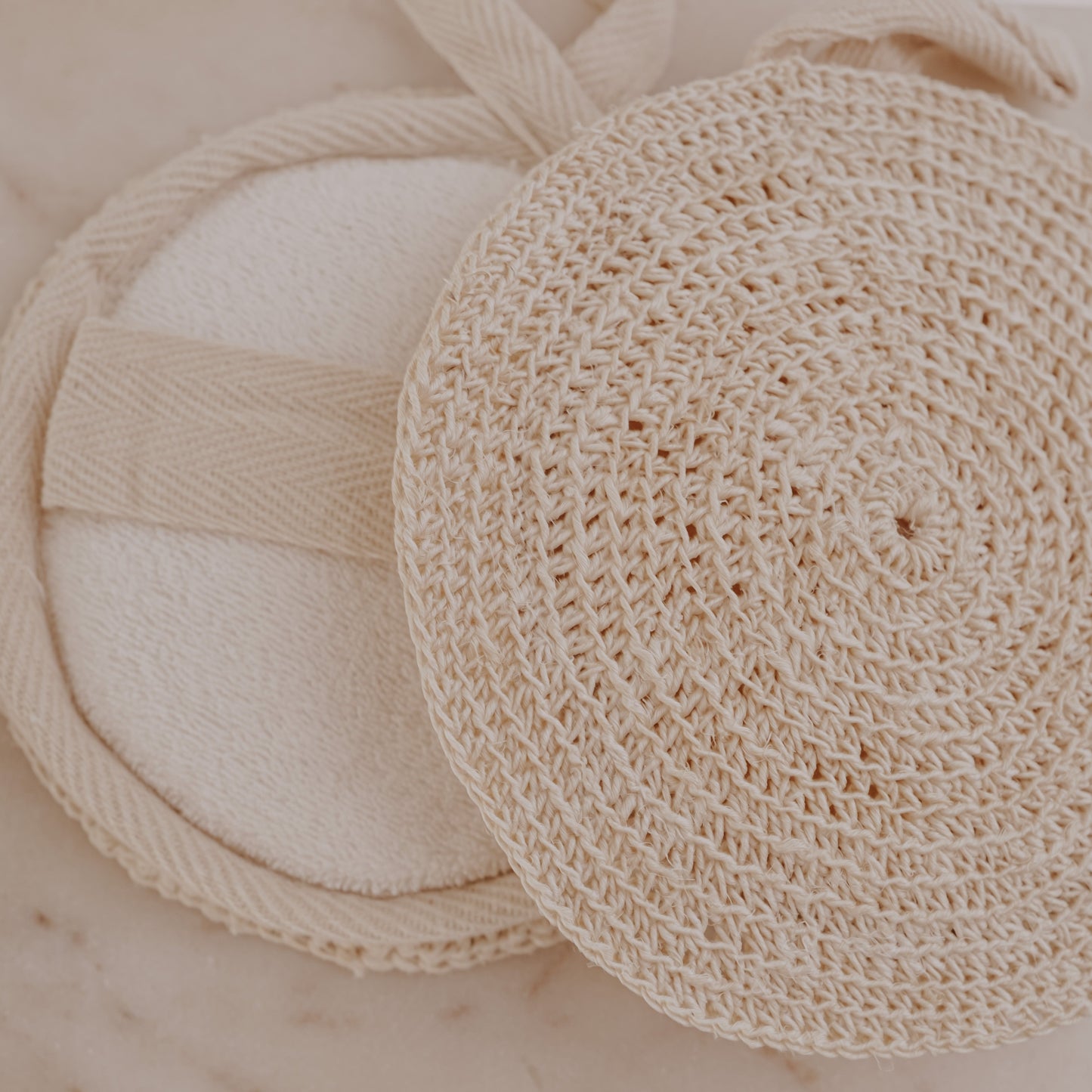 Eco-Friendly Body Scrubber with Towel β Natural Fiber Exfoliating Loofah Pad, Reusable Shower Sponge with Hand Strap