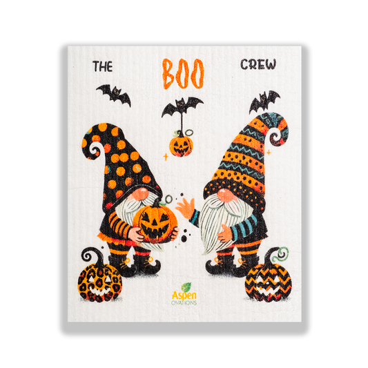 Halloween gnomes/BOO Swedish Dishcloth Eco-Friendly