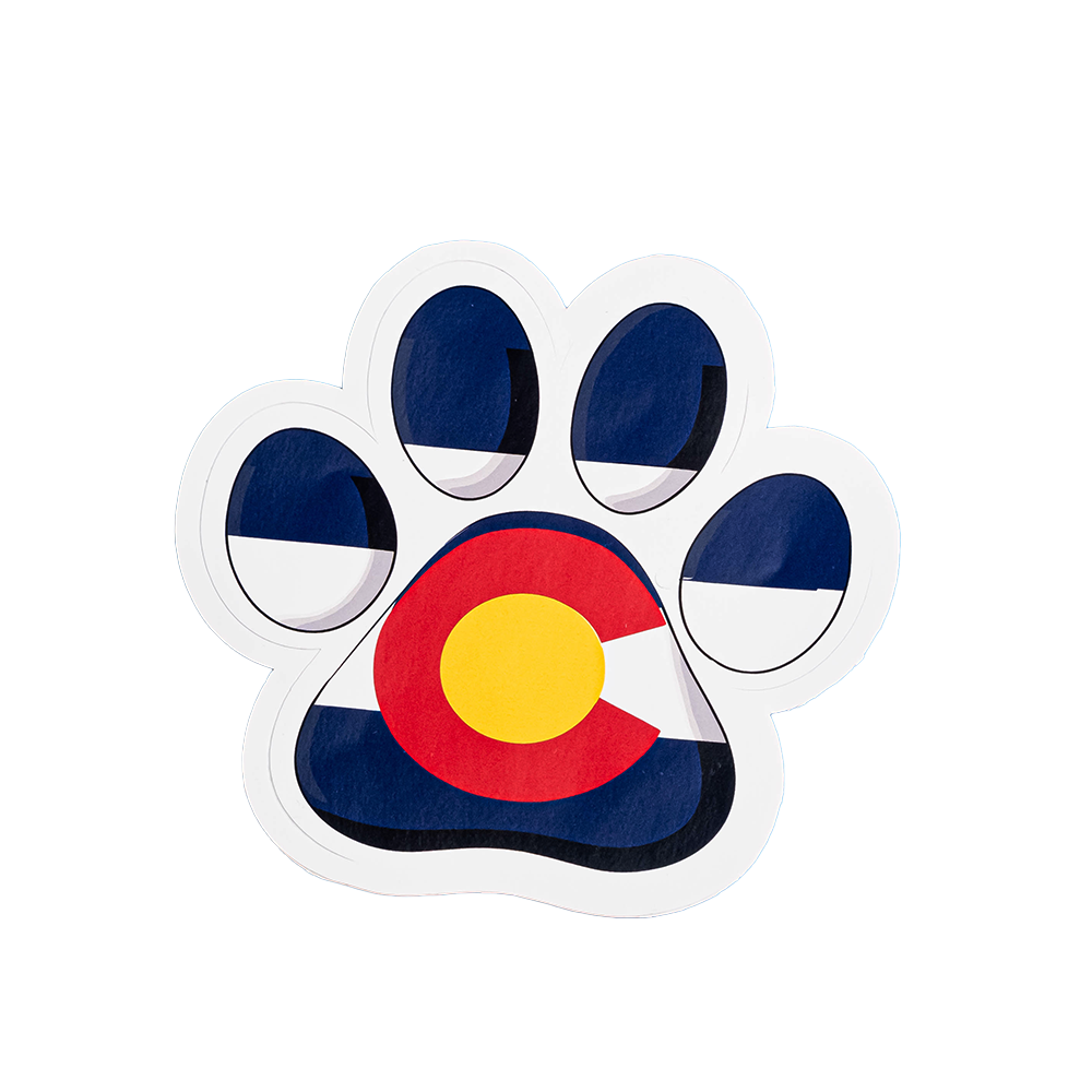 Colorado Paw Print Sticker – Dog Lover Vinyl Decal with Colorado Flag Design – Perfect for Water Bottles, Cars & Laptops