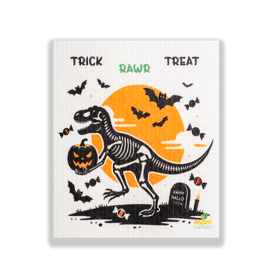 Halloween T-Rex Swedish Dishcloth Eco-Friendly