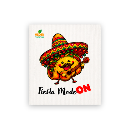 Taco time Swedish Dishcloth Set | Funny Taco Avocado Chili Pepper Kitchen Cloths | Reusable Eco Friendly Sponge Cloth Bundle | Cinco de Mayo Decor Gift Set (Copy) (Copy)