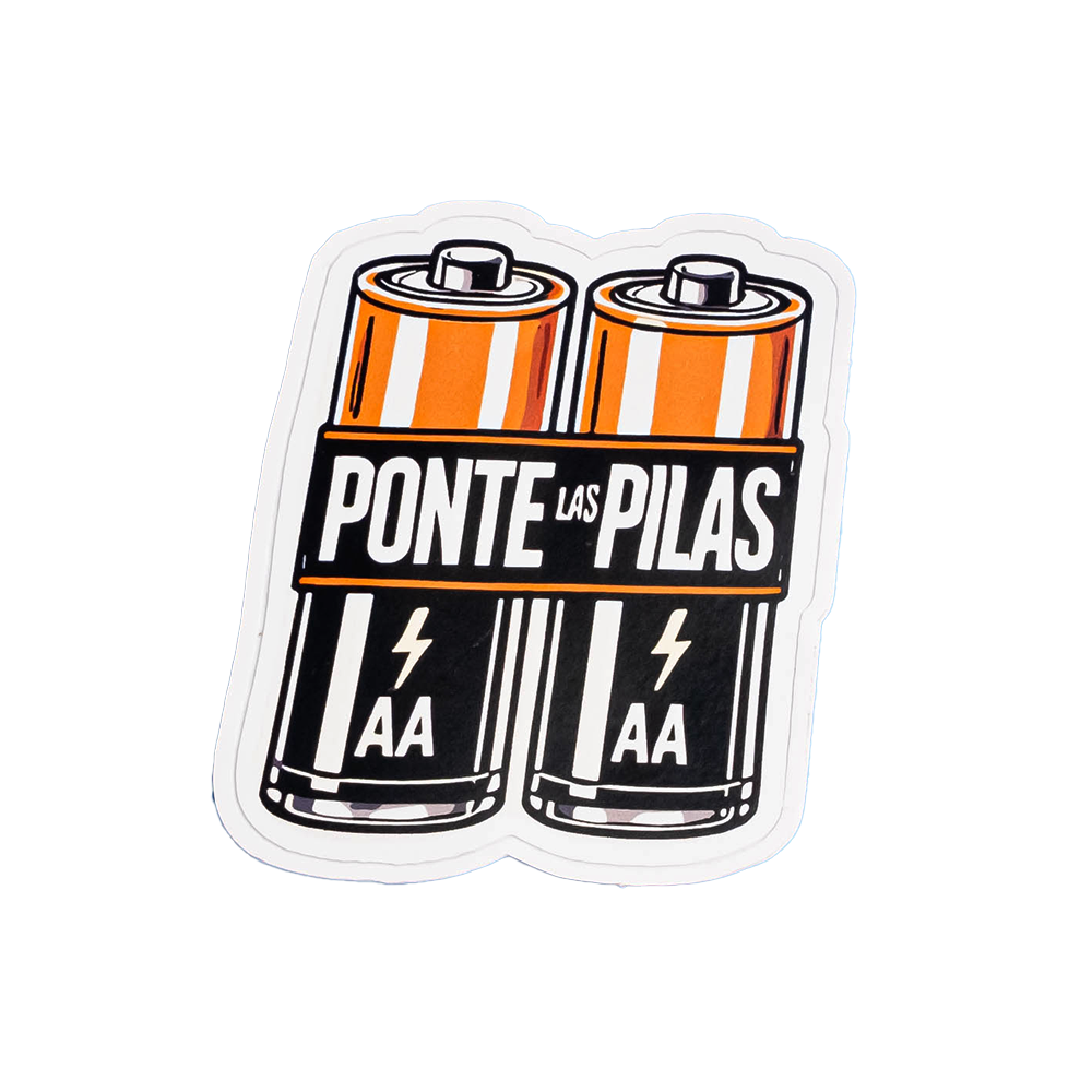 Ponte Las Pilas Sticker - Motivational Battery Vinyl Decal | Funny Spanish Phrase Sticker for Laptops, Water Bottles & Planners