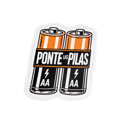 Ponte Las Pilas Sticker - Motivational Battery Vinyl Decal | Funny Spanish Phrase Sticker for Laptops, Water Bottles & Planners