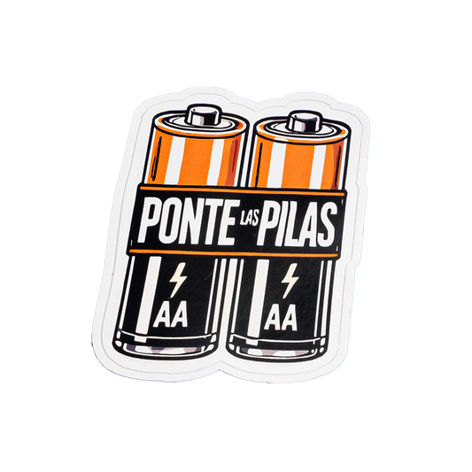 Ponte Las Pilas Sticker - Motivational Battery Vinyl Decal | Funny Spanish Phrase Sticker for Laptops, Water Bottles & Planners