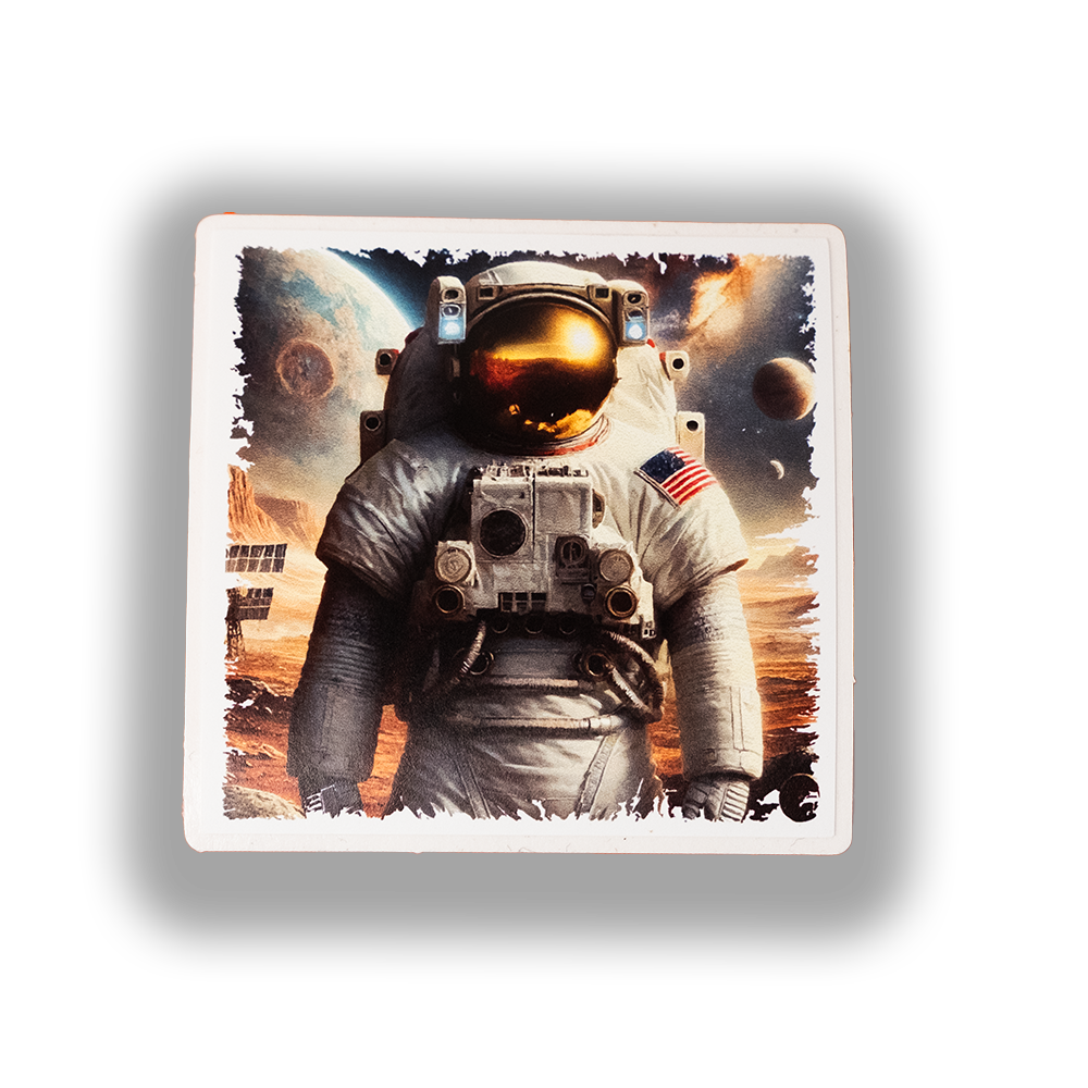 Astronaut Space Sticker - Realistic Sci-Fi Vinyl Decal | Cosmic Space Explorer Sticker for Laptops, Water Bottles & Sci-Fi Fans