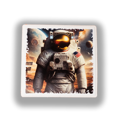 Astronaut Space Sticker - Realistic Sci-Fi Vinyl Decal | Cosmic Space Explorer Sticker for Laptops, Water Bottles & Sci-Fi Fans