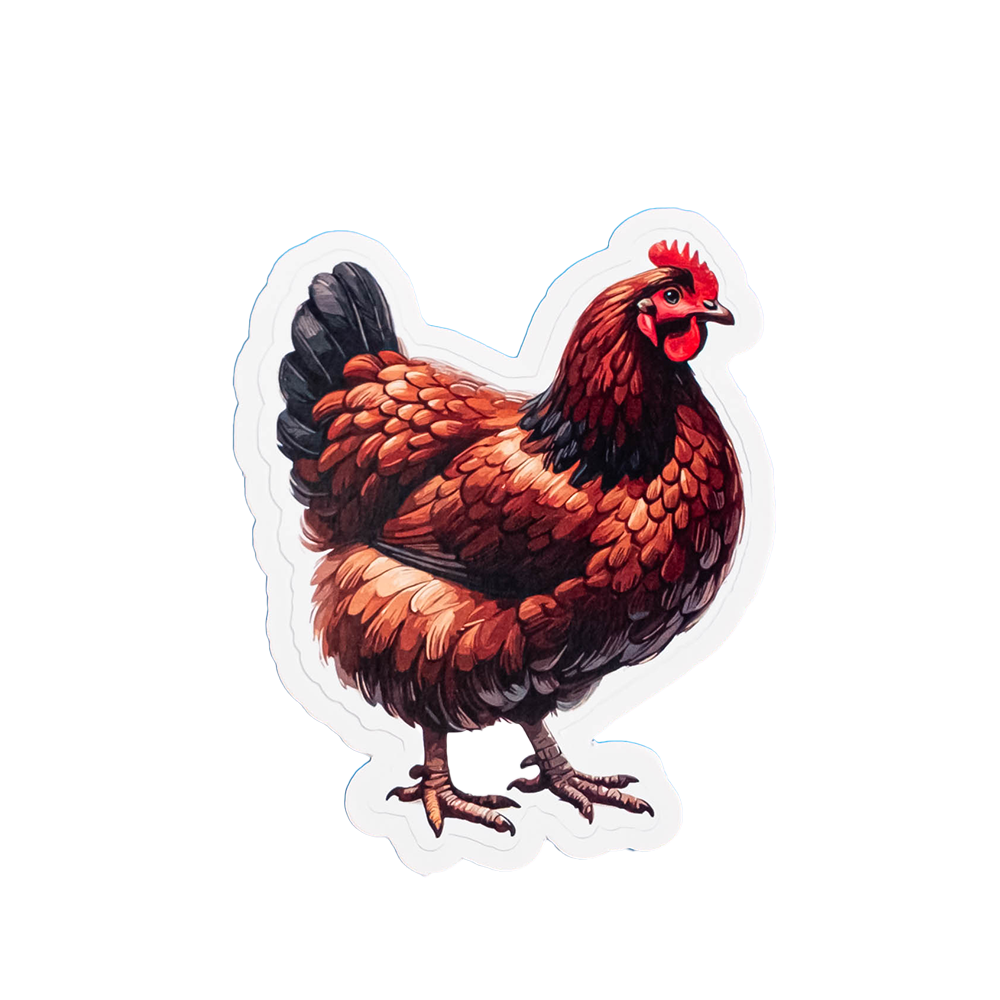 Rustic Chicken Sticker - Realistic Farm Hen Vinyl Decal | Country Farm Animal Sticker for Laptops, Water Bottles & Farmers