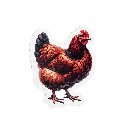 Rustic Chicken Sticker - Realistic Farm Hen Vinyl Decal | Country Farm Animal Sticker for Laptops, Water Bottles & Farmers