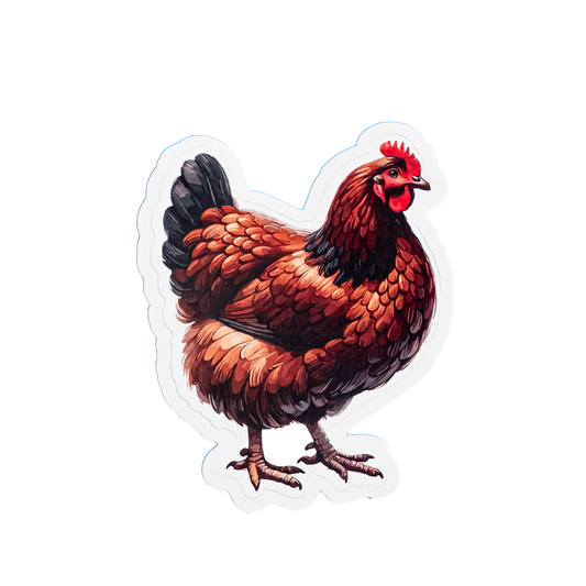 Rustic Chicken Sticker - Realistic Farm Hen Vinyl Decal | Country Farm Animal Sticker for Laptops, Water Bottles & Farmers