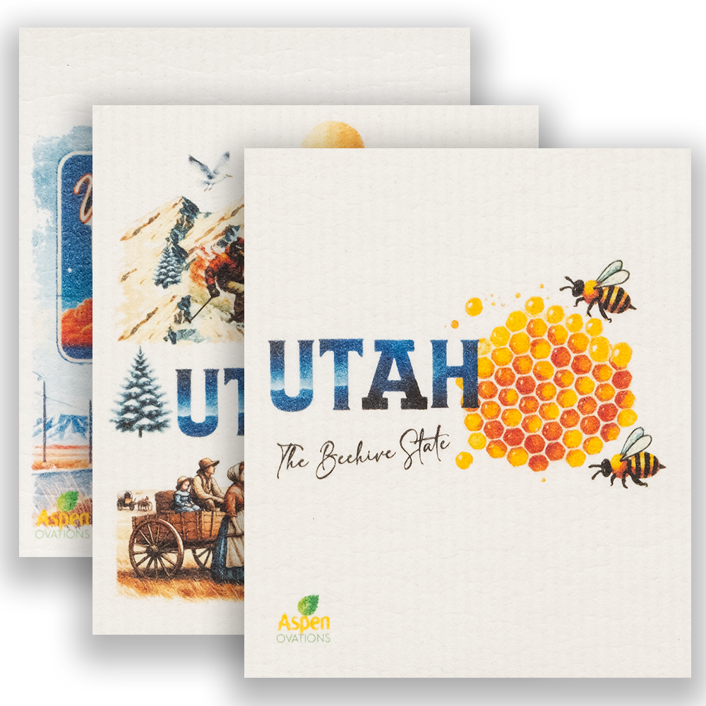 mixed Utah Adventure Swedish Dishcloth | Mountain Wilderness Kitchen Cloth | Ski & Pioneer State Decor (Copy)