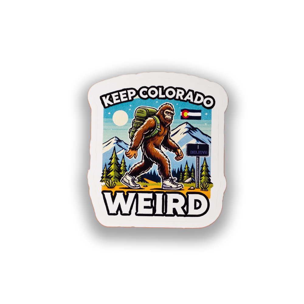 5 pc Keep Colorado Weird Sticker – Funny Bigfoot Hiking Vinyl Decal for Laptops, Water Bottles & Cars – Outdoor Adventure Sticker