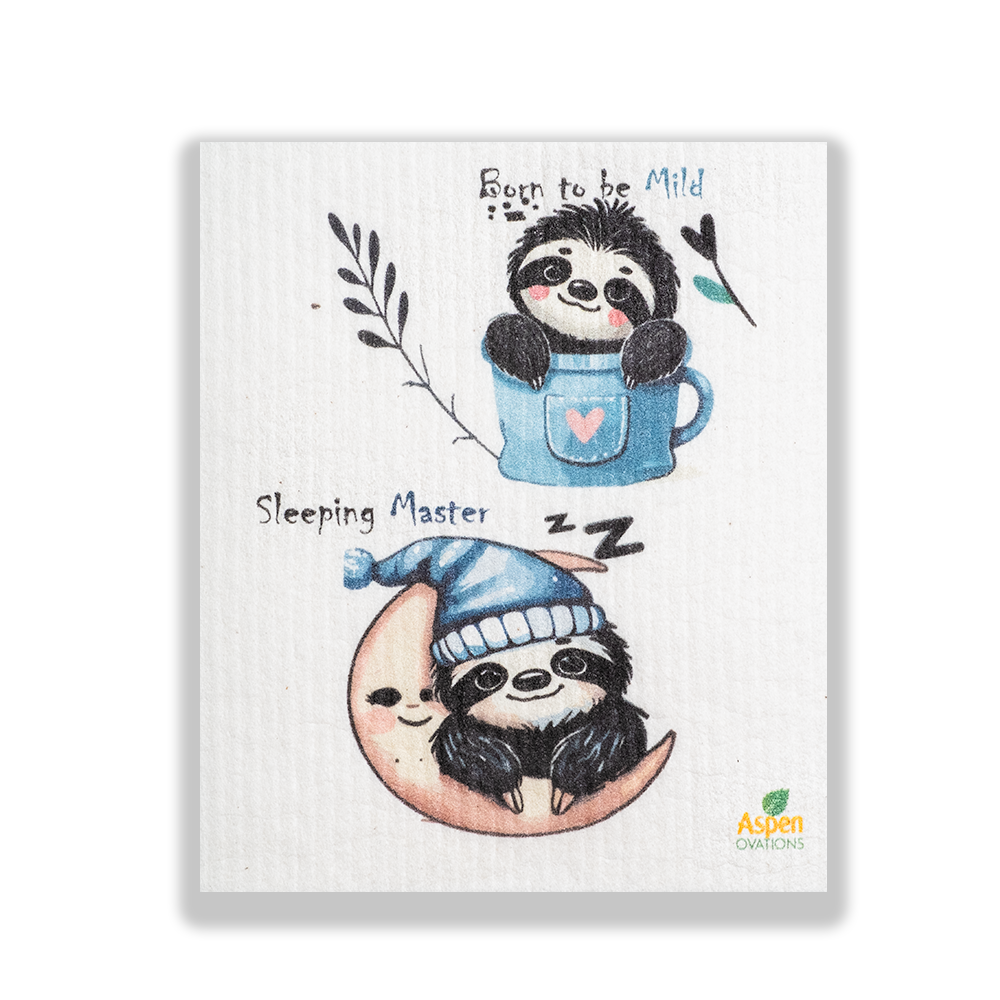 Sloths / cute BBs Swedish Dishcloth Eco-Friendly