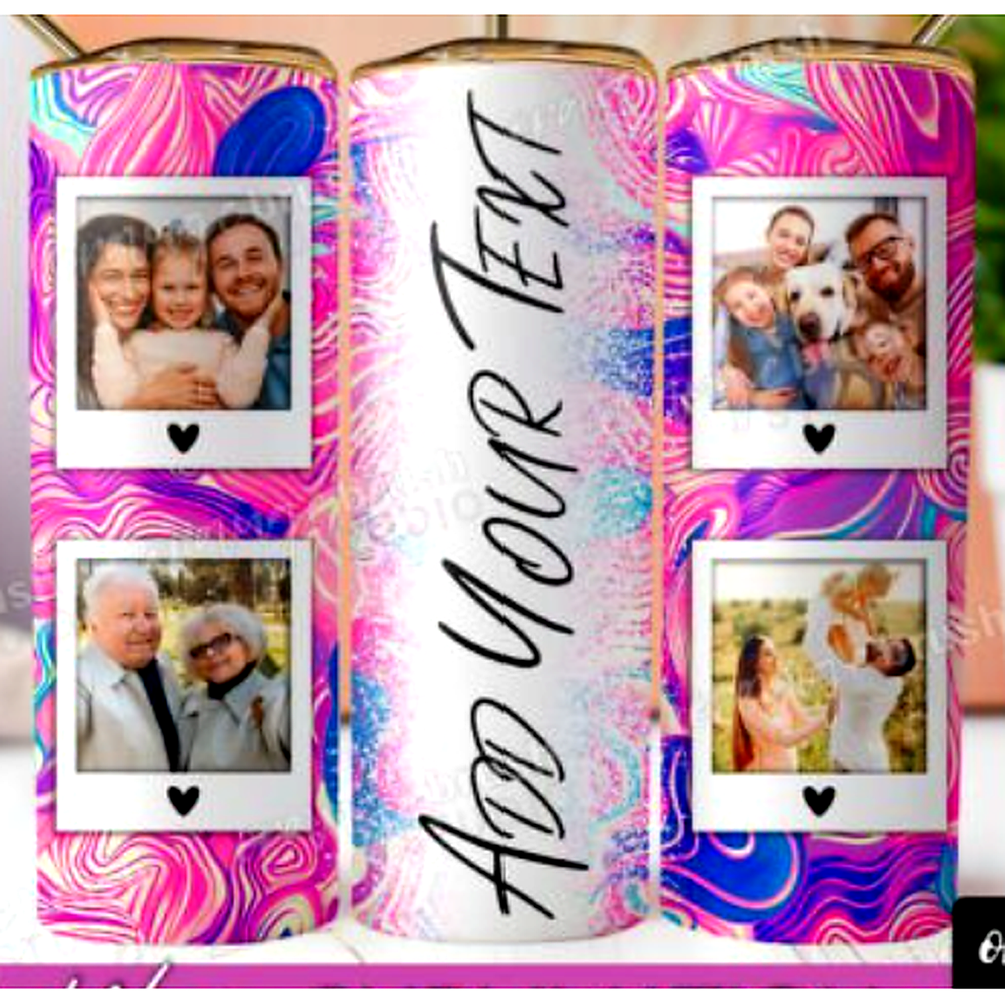 Custom 20 oz Skinny Tumbler – Personalized Stainless Steel Cup with Photo, Name or Logo, Sublimated Tumbler with Lid & Straw, Gift for Mom, Dad, Business