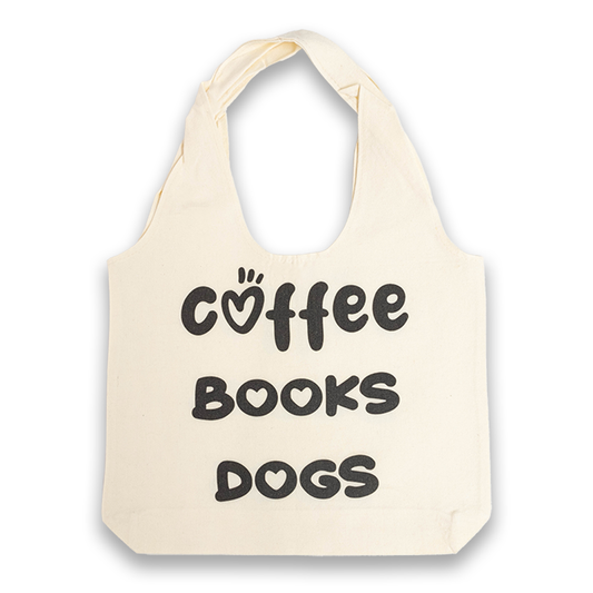 Eco-Friendly Canvas Tote Bag Reusable Shopping Coffee-books-dogs