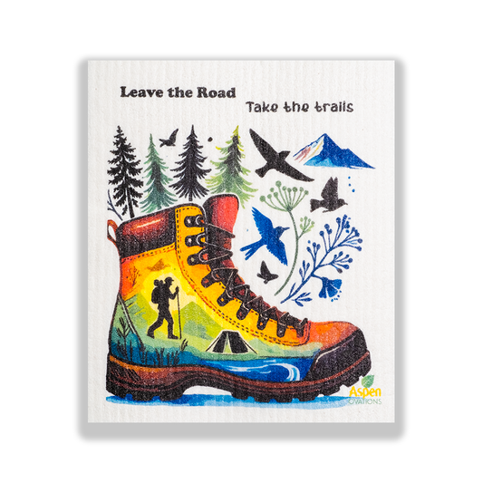 Colorful Hiking Boot Swedish Dishcloth Eco-Friendly