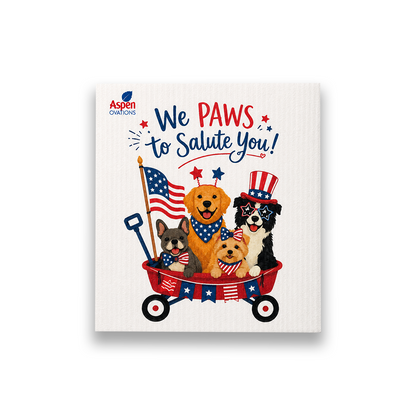 mixed Patriotic Dog&Cat Swedish Dishcloths set of 3 Reusable  Cloths | American Dog Gift