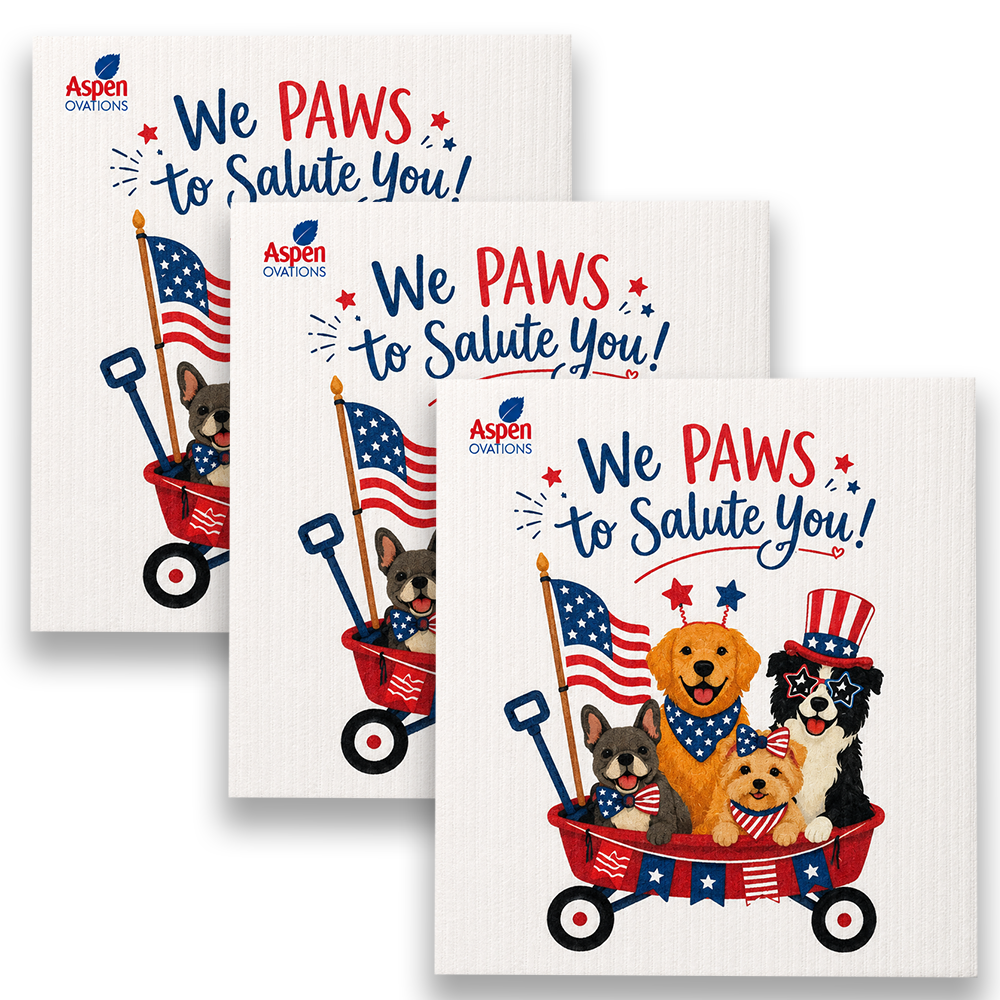 Patriotic Dogs Swedish Dishcloths set of 3 Reusable  Cloths | American Dog Gift