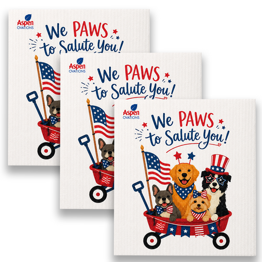 Patriotic Dogs Swedish Dishcloths set of 3 Reusable  Cloths | American Dog Gift