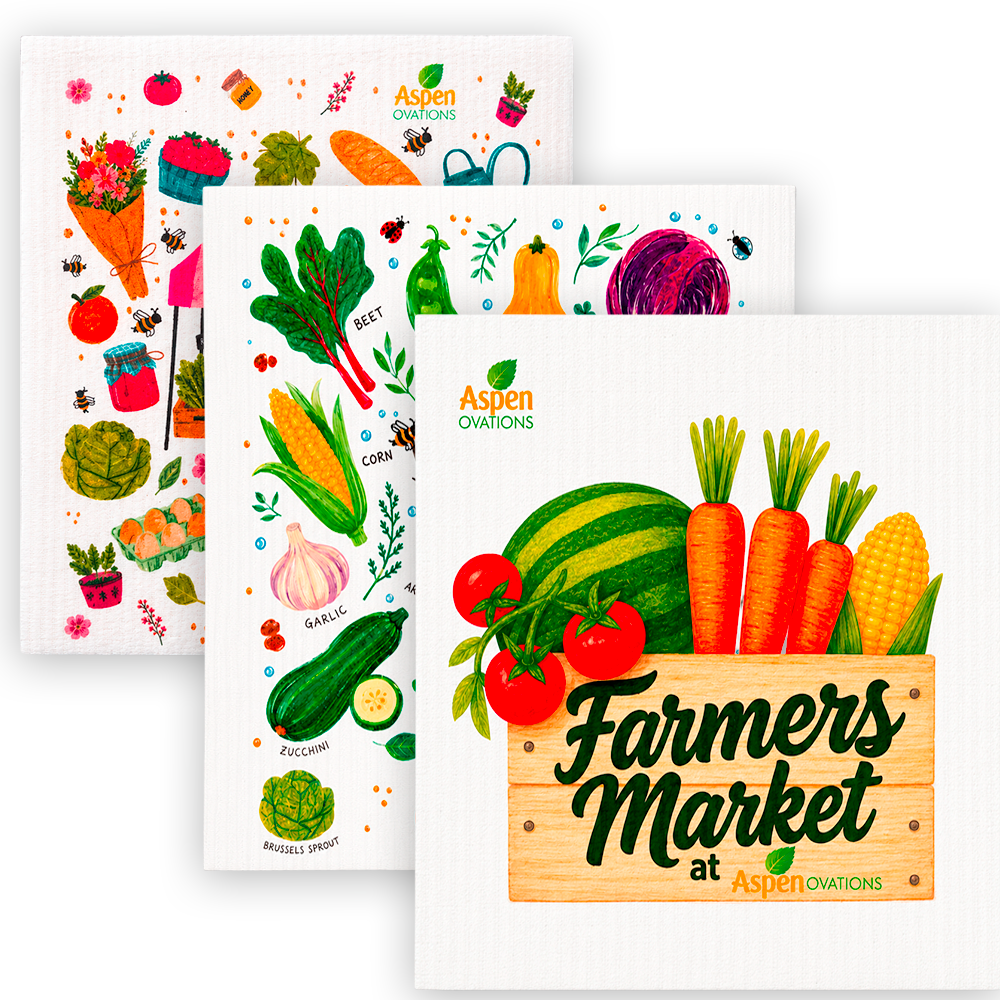 Mixed local farmers set of 3Swedish Dishcloth | Farm Fresh Kitchen Decor | Reusable ECO Cloth (Copy)