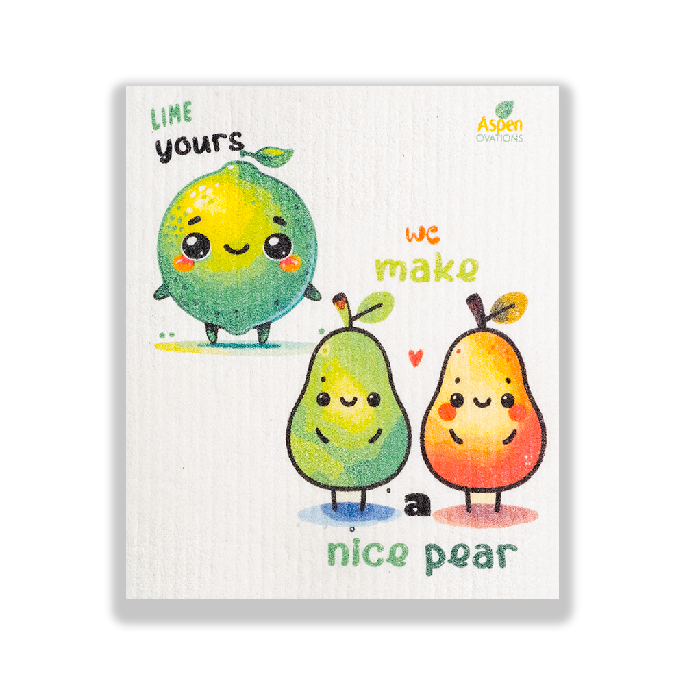 Funny Fruits Lime and Pears Dishcloth Eco-Friendly