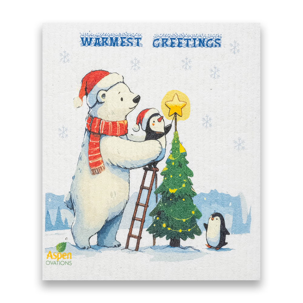 Christmas polar Bear and penguin Dishcloth Eco-Friendly The Ultimate Eco Dishcloth – Durable, Multi-Use