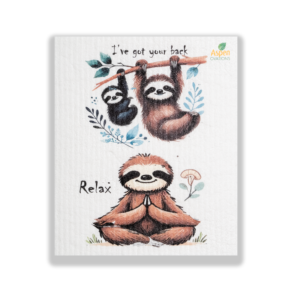 Sloths / I've got your back Swedish Dishcloth Eco-Friendly