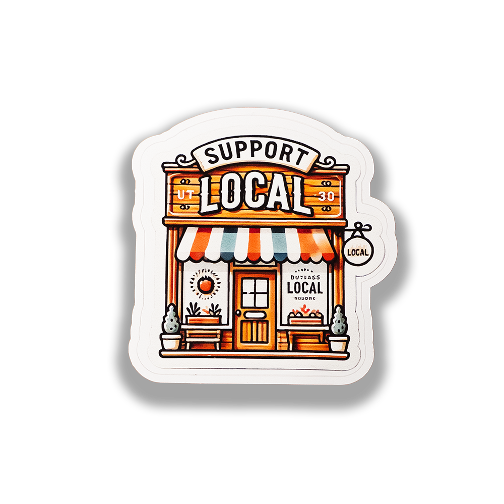 Support Local Sticker - Small Business Shop Vinyl Decal | Cute Aesthetic Sticker for Laptops, Water Bottles & Entrepreneurs