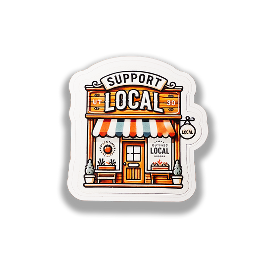 Support Local Sticker - Small Business Shop Vinyl Decal | Cute Aesthetic Sticker for Laptops, Water Bottles & Entrepreneurs