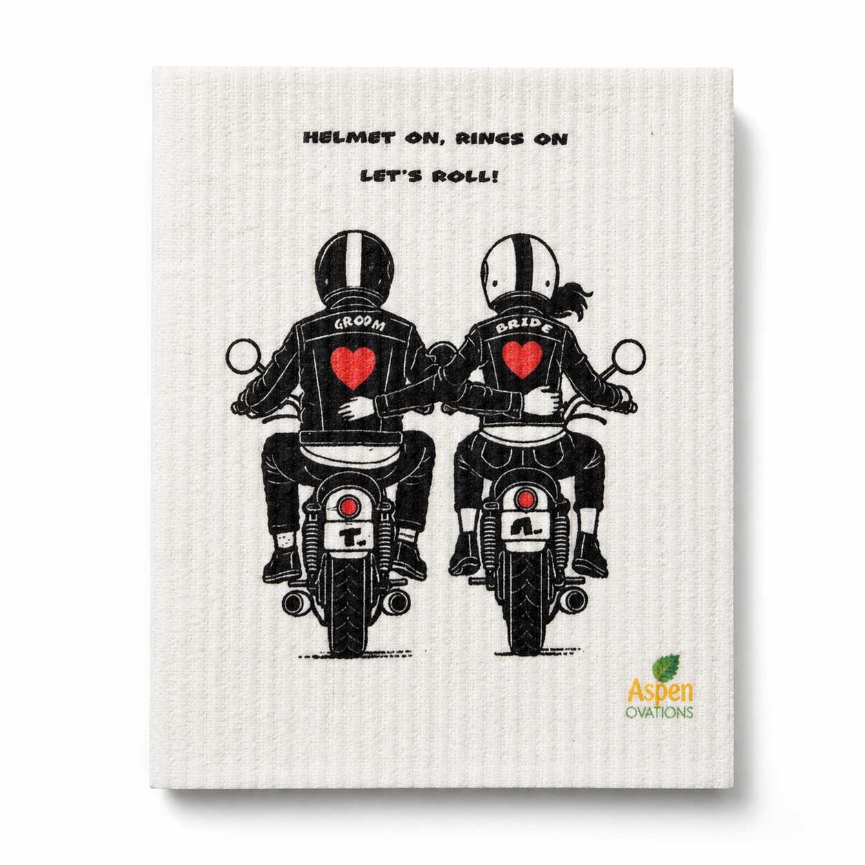 Wedding Swedish Dishcloth Set of 3 dishclotsh Bride Groom Motorcycle | Funny Wedding Gift Dishcloth | Eco Friendly Reusable Kitchen Cloth | Bridal Shower Gift Idea