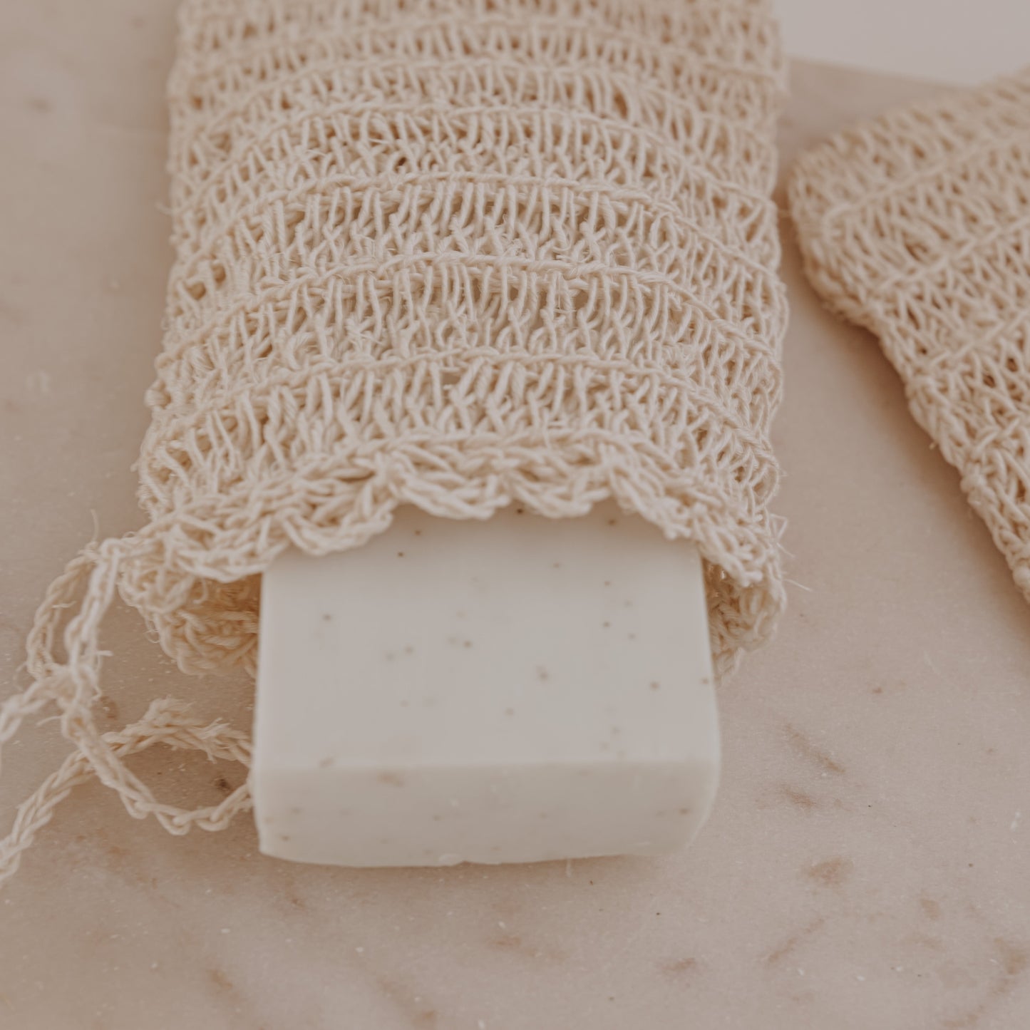 Handmade Natural Fiber Body Scrubber – Eco-Friendly Exfoliating 2 Soap Saver Pouch, Sustainable Shower & Bath Sponge