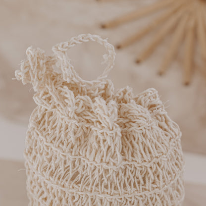Handmade Natural Fiber Body Scrubber – Eco-Friendly Exfoliating 2 Soap Saver Pouch, Sustainable Shower & Bath Sponge