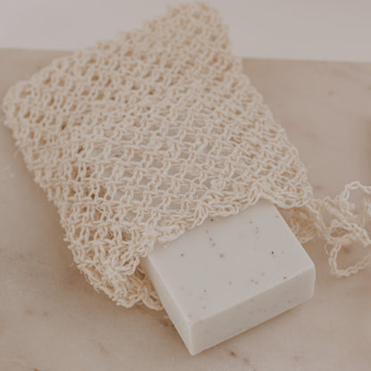 Handmade Natural Fiber Body Scrubber – Eco-Friendly Exfoliating Soap Saver Pouch, Sustainable Shower & Bath Sponge