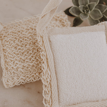 Eco-Friendly Facial Scrubber Pad – Natural Fiber Face Exfoliating square Sponge with Soft Towel Back, Reusable Gentle Face Cleanser